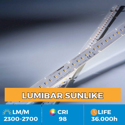 Professional LinearZ LED modules Toshiba-SSC SunLike TRI-R CRI97 +, Plug & Play Zhaga, flux up to 2600 lm / m